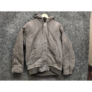 VTG Lakin McKey Trading Canvas Jacket Men LT Large Tall‎ Brown Hooded Lined KEY